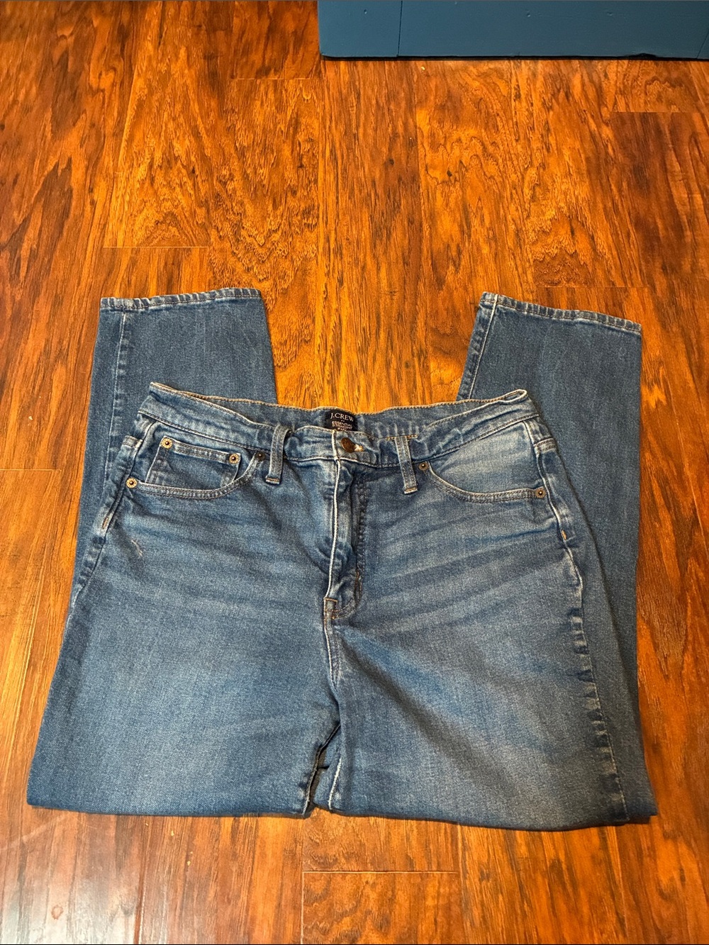 J. Crew Straight-Leg Jeans in Medium Blue Wash